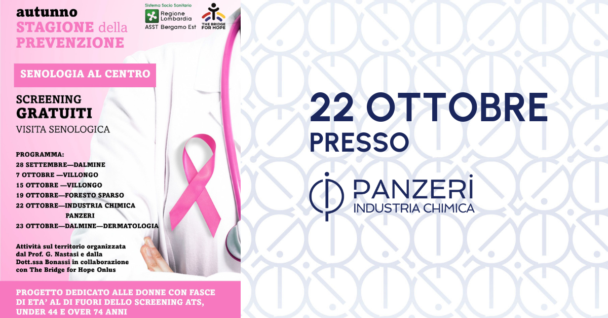 Autunno, Stagione della Prevenzione il 22/10 nella nostra sede!